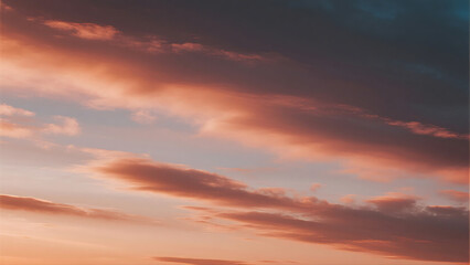 Vibrant Sunset Sky with Soft Clouds and Warm Light