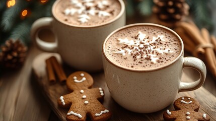 Hot cocoa and gingerbread men