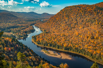 Autumn Panorama from Éperon Trail, Jacques-Cartier National Park, Quebec © Damon