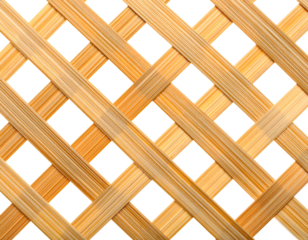 Diagonal woven lattice pattern of light-colored wood, contrasted with black space