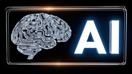 Ai brain concept digital environment graphic design high-tech setting futuristic viewpoint artificial intelligence impact