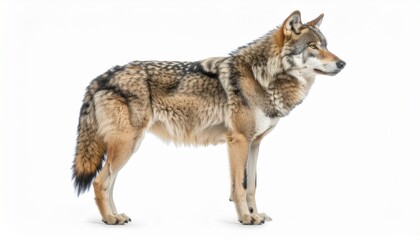 Obraz premium Grey wolf isolated on white background