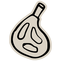 meat drumstick scrapbook doodle sticker icon: hand drawn illustration of fried or roasted food, poultry leg, and minimal fast food menu design