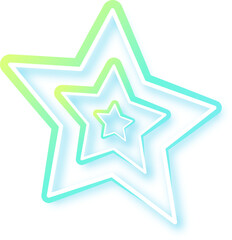 Glowing Neon Style Star Decorative Element , An illustration of a vibrant, glowing neon style star element. Perfect as a decorative accent for backgrounds, designs, and creative projects.