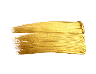Gleaming golden paint strokes on black background, showcasing texture and luminosity