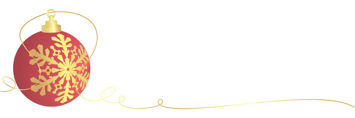 Golden snowflakes in christmas ball isolated on white