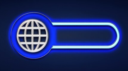 Global connectivity toggle digital interface neon design modern aesthetics close-up view technology concept