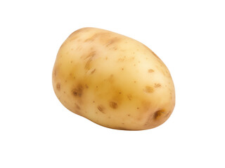 Isolated potato on black background showing beige skin and brown spots with a natural shape and, Isolated On Transparent Background