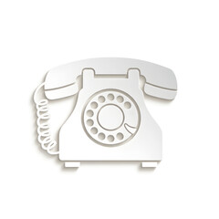 Vintage rotary dial telephone isolated on transparent background