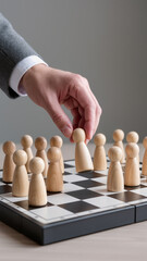 Businessman hand choose people with outstanding ability from the crowd and Successful team leader concept