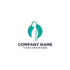 Abstract spine physiotherapy icon logo vector design illustration