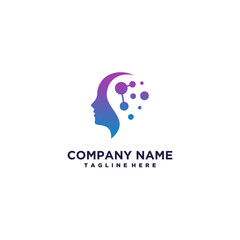 Artificial Intelligence Logo Design Brain vector AI Brainstorming