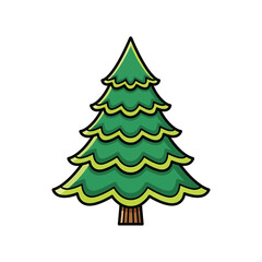 Illustration of a green christmas tree