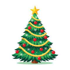 Illustration of a christmas tree with ornaments