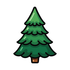 Simple christmas tree, minimalist design style