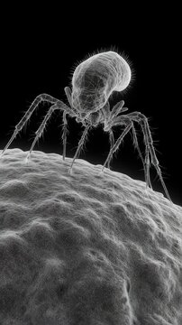 A detailed 3D render of a bacteriophage infecting a bacterial cell. Perfect for advanced biology and genetic engineering concepts.