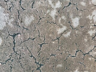 ひび割れたコンクリートの地面