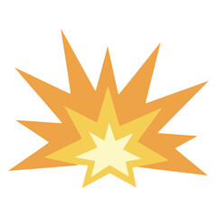 bomb explosion spark effect cartoon flat color vector illustration template design