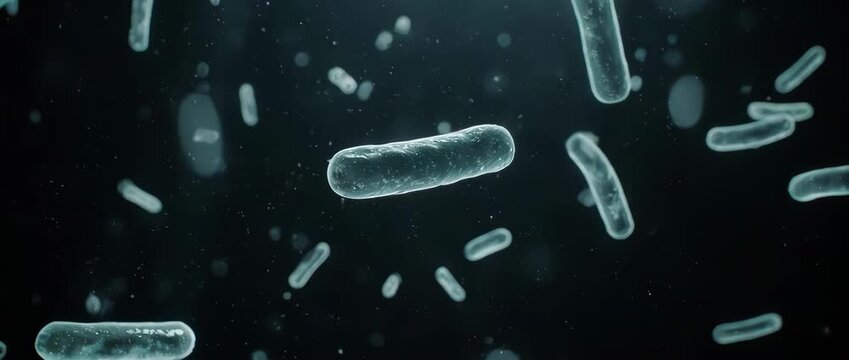 A realistic 3D animation of bacilli microorganisms. Suitable for scientific documentaries, educational videos, and medical presentations.
