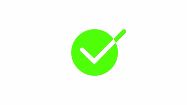 Green check mark in combination with white on a white background, a symbol indicating approval, confirmation, agreement or validation