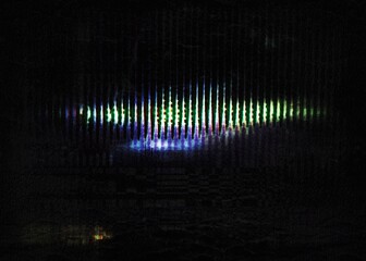 Old analog tv glitch VHS effect screen distorded pixellate lines broadcasting error or no signal, HD tv VCR screen glitch with noise grain texture distorted flickering lines bad signal 