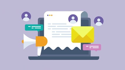 Sending email newsletter to customers, Sending email messages to subscribers 2d Animation Alpha Matte - Powered by Adobe