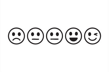 Outline and Solid Emoticon Symbols for UX, UI and Mobile App Design