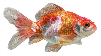  Isolated Goldfish, a Solitary Aquatic Beauty