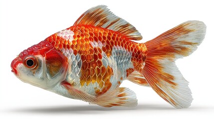  Isolated Goldfish, a Solitary Aquatic Beauty