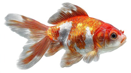  Isolated Goldfish, a Solitary Aquatic Beauty