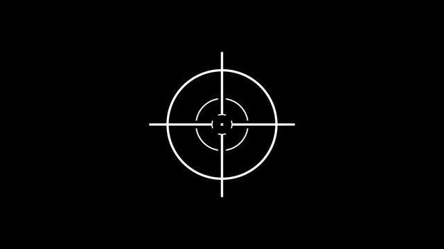 Scanning moving target shape with alpha channel, Target, Aim, Goal icons.Business target concept.
Military training, Military target icon animation on black background. target audience.