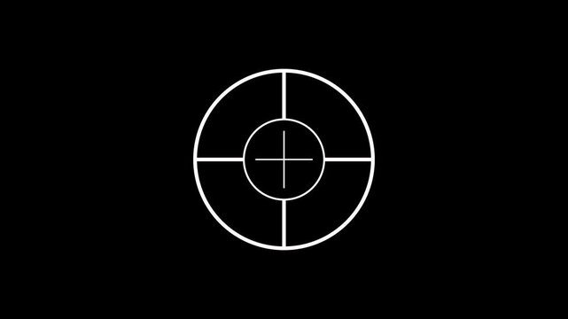 Scanning moving target shape with alpha channel, Target, Aim, Goal icons.Business target concept.
Military training, Military target icon animation on black background. target audience.