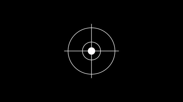 Scanning moving target shape with alpha channel, Target, Aim, Goal icons.Business target concept.
Military training, Military target icon animation on black background. target audience.