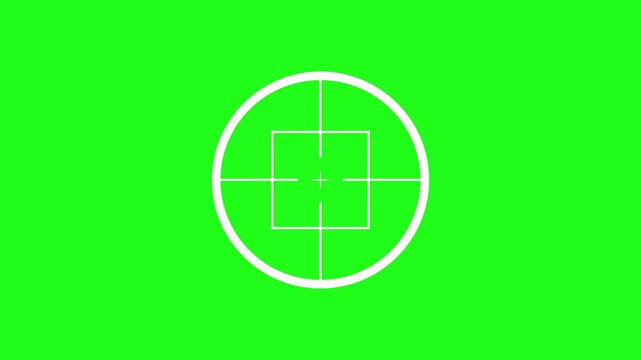 Sniper rifle scope crosshair targeting on a green screen background. Futuristic hud interface circular element,
modern military target locking system graphic. Sniper scope crosshair with green screen.