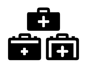 Obraz premium Collection of medical kit icons, symbolizing aid