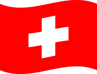 Switzerland waving flag illustrator of national  icon