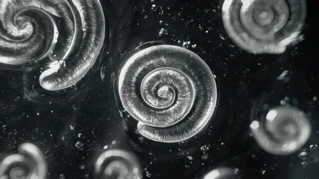 A cinematic 3D render of spirilla bacteria. Perfect for visuals requiring a unique and scientifically interesting microorganism.