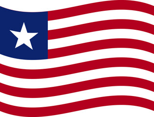 Liberia waving flag illustrator of national  icon