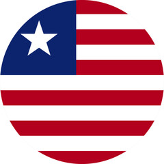 Liberia flag illustrator national of round