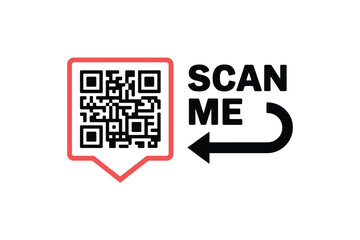 Obraz premium QR code scan icon set with scan me frame and smartphone interface elements for mobile app integration, payment processing, user identification