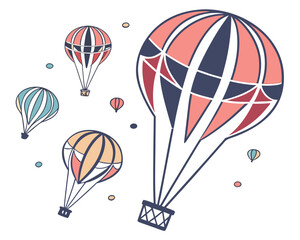 Illustration of colorful hot air balloons