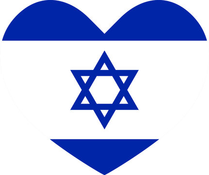 Israel heart shaped icon flag illustrator national