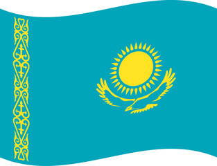Kazakhstan waving flag illustrator of national  icon