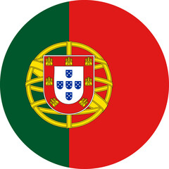 Portugal flag illustrator national of round