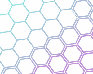 Hexagonal pattern with a gradient from blue to purple