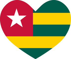 Togo heart shaped icon flag illustrator national