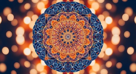 Intricate mandala design with ornate details and abstract background