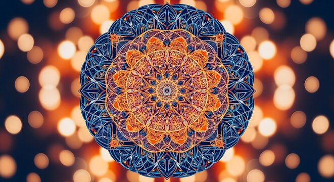 Intricate mandala design with ornate details and abstract background