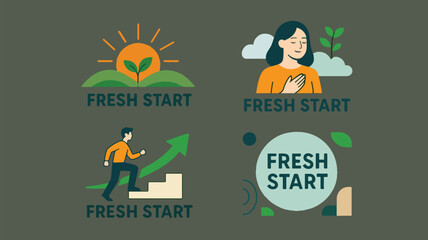 Fresh start graphic vectors design.