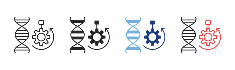 Genetic Algorithms Icon Set With Multiple Styles Vector Illustration